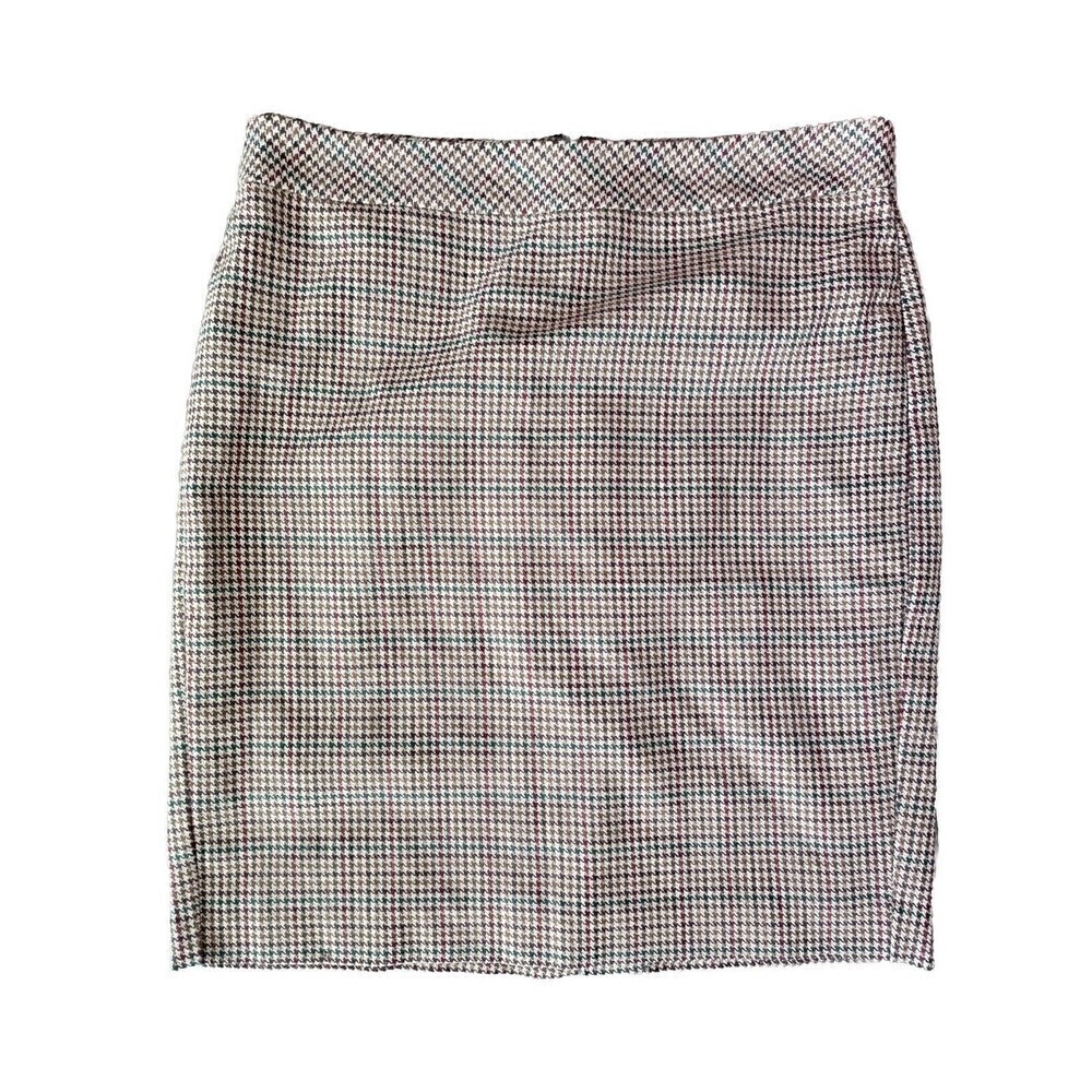 Banana Republic Pencil Skirt Size 14 Multi Color Tweed Knee Length Houndstooth